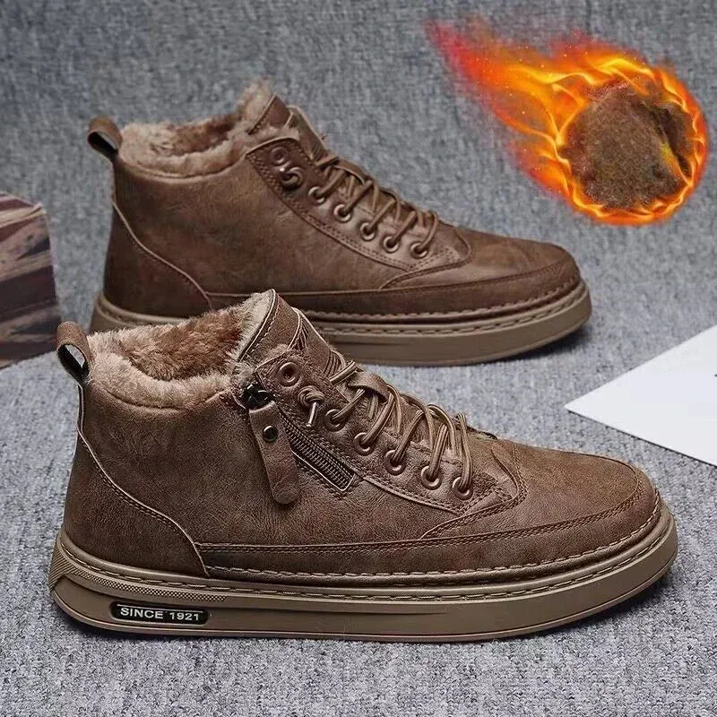 Herren Schneestiefel mit warmem Baumwollfutter und rutschfester Sohle