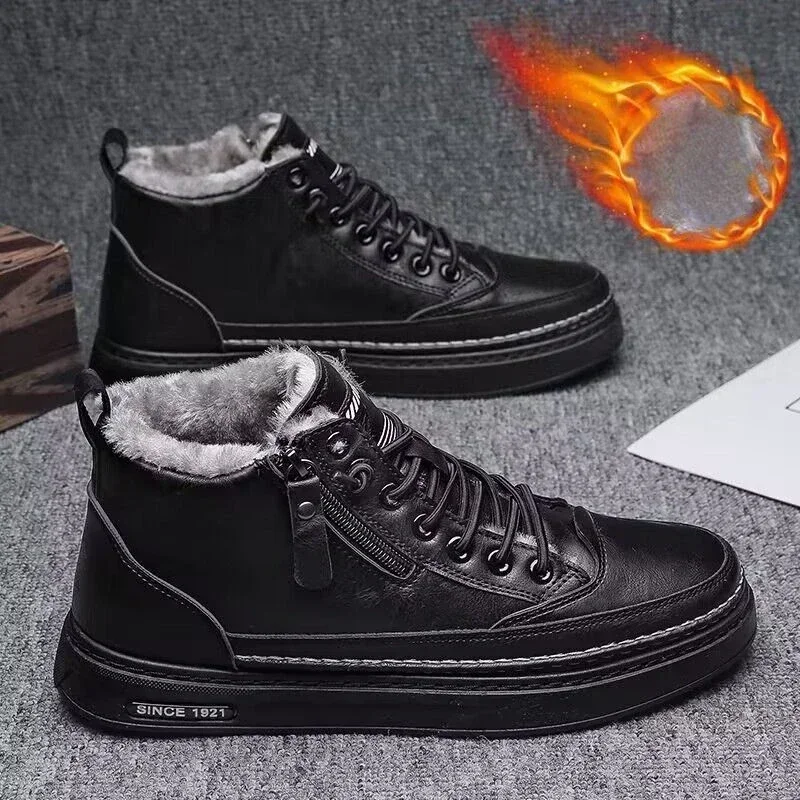 Herren Schneestiefel mit warmem Baumwollfutter und rutschfester Sohle