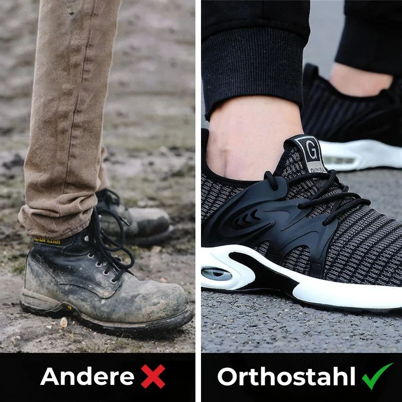 Ergonomisk sikkerhedssko med smertelindring - Certificeret EN ISO 20345