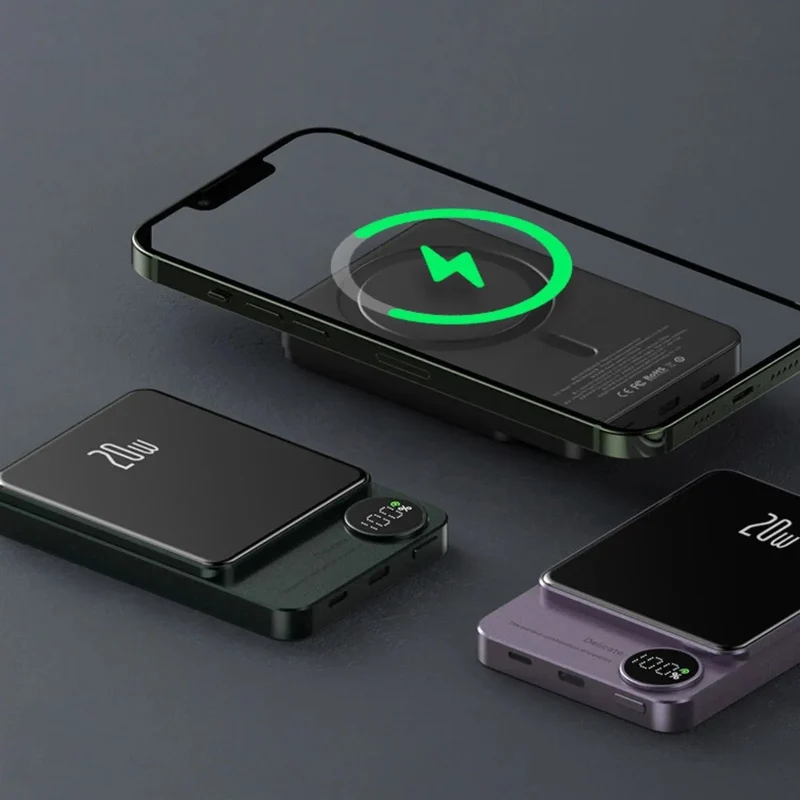 Slank Powerbank, bærbar trådløs magnetoplader