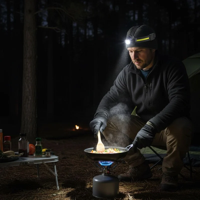 Fagligt Hovedlampe 1000 Lumen med Rødt Lys Indstilling
