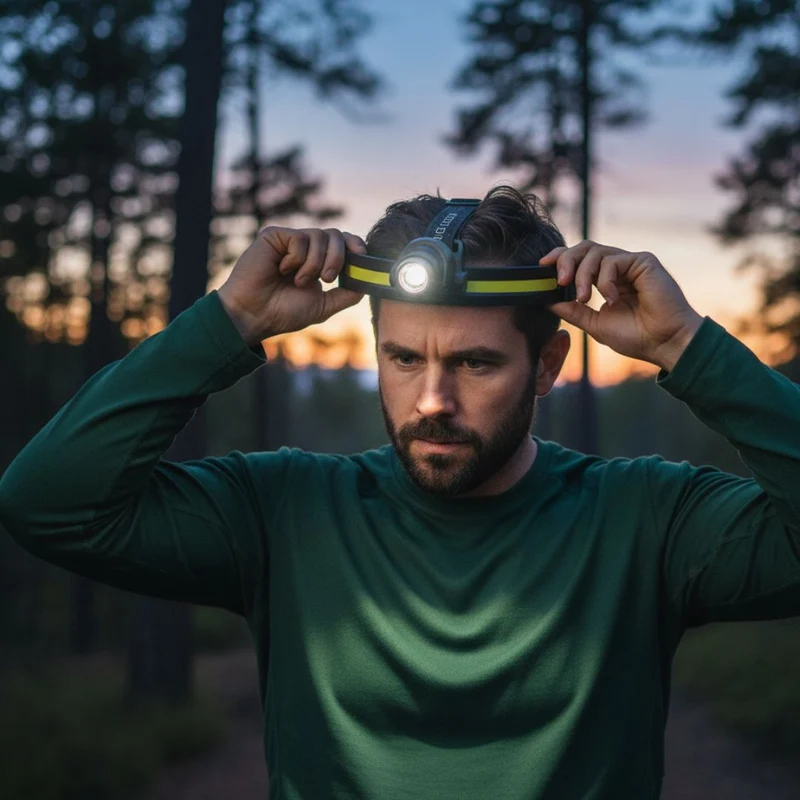 Fagligt Hovedlampe 1000 Lumen med Rødt Lys Indstilling