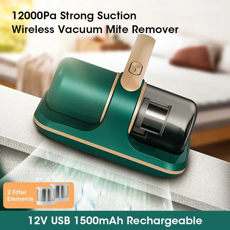 Trådløs håndstøvsuger til støvmidefjernelse med UV-lys 12 kPa