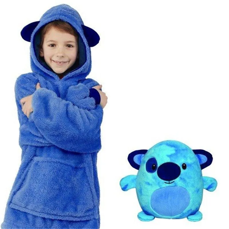 Børnehoodie med blød legetøjsfunktion – Momo