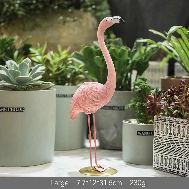 Moderne dekoration af flamingo figur i harpiks