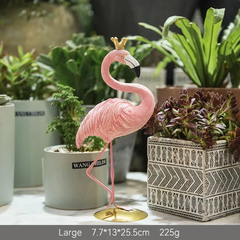 Moderne dekoration af flamingo figur i harpiks