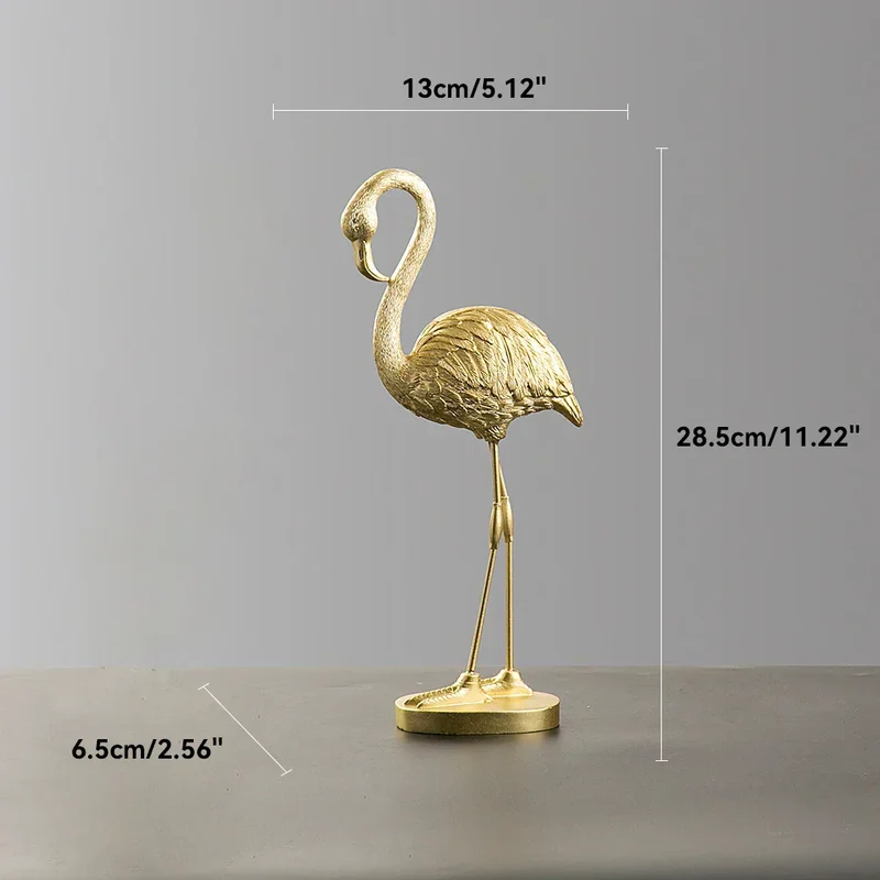 Moderne dekoration af flamingo figur i harpiks