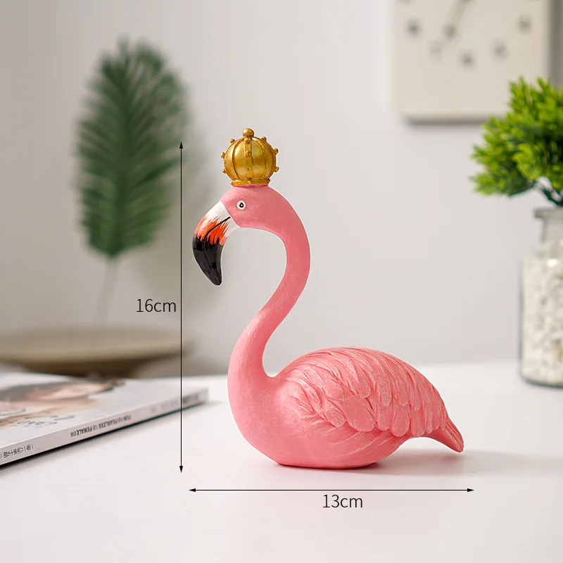 Moderne dekoration af flamingo figur i harpiks