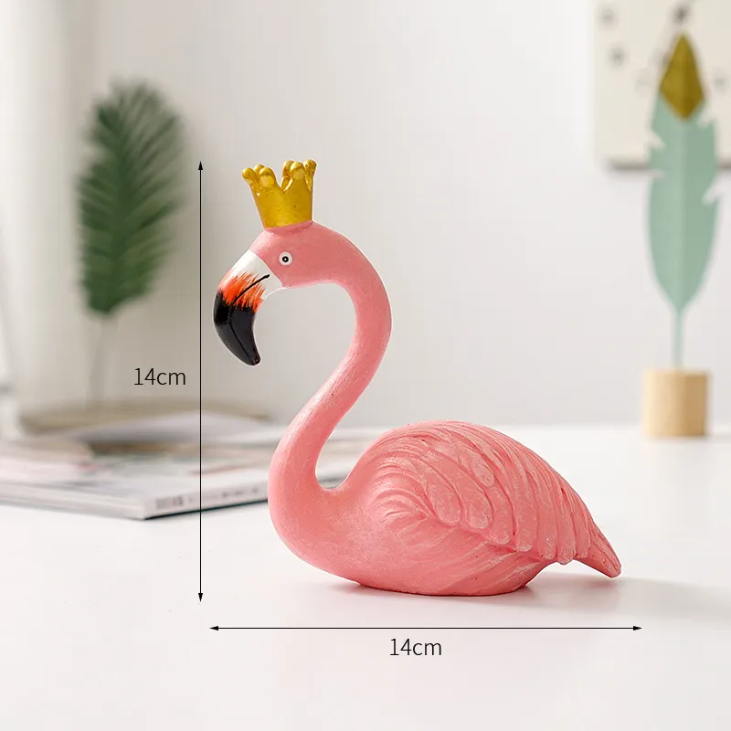 Moderne dekoration af flamingo figur i harpiks