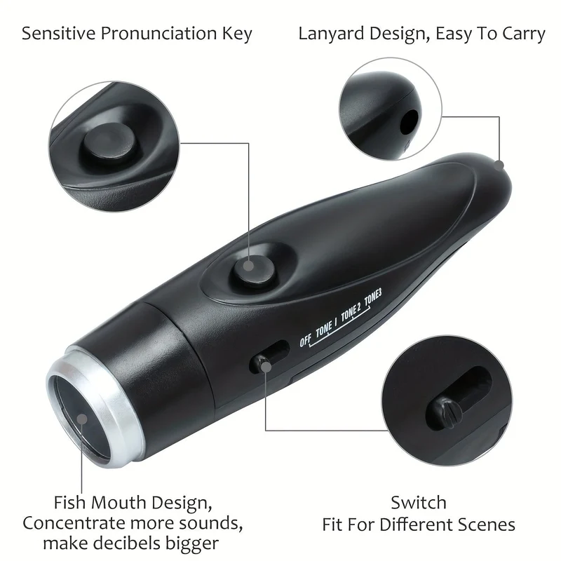 Elektronisk Fløjte til Trænere og Dommere – Bærbar Fløjte med 3 Lydmuligheder og Snor
