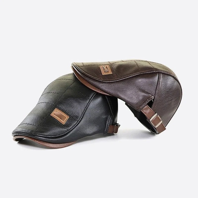 Retro Læder Caps til Mænd