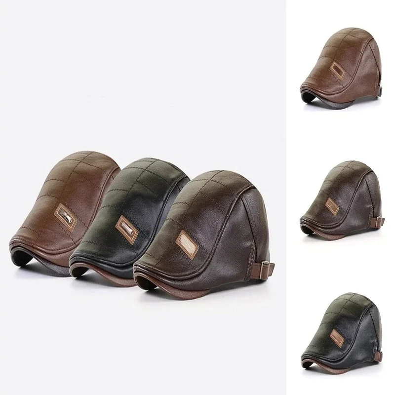 Retro Læder Caps til Mænd