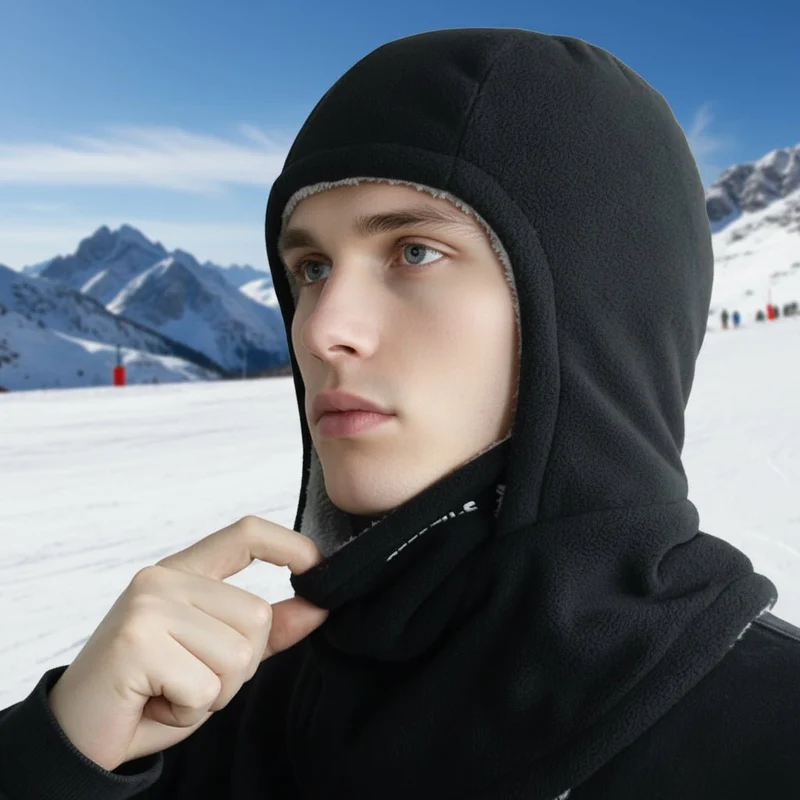 Varm og vindtæt fleece balaclava til udendørs aktiviteter