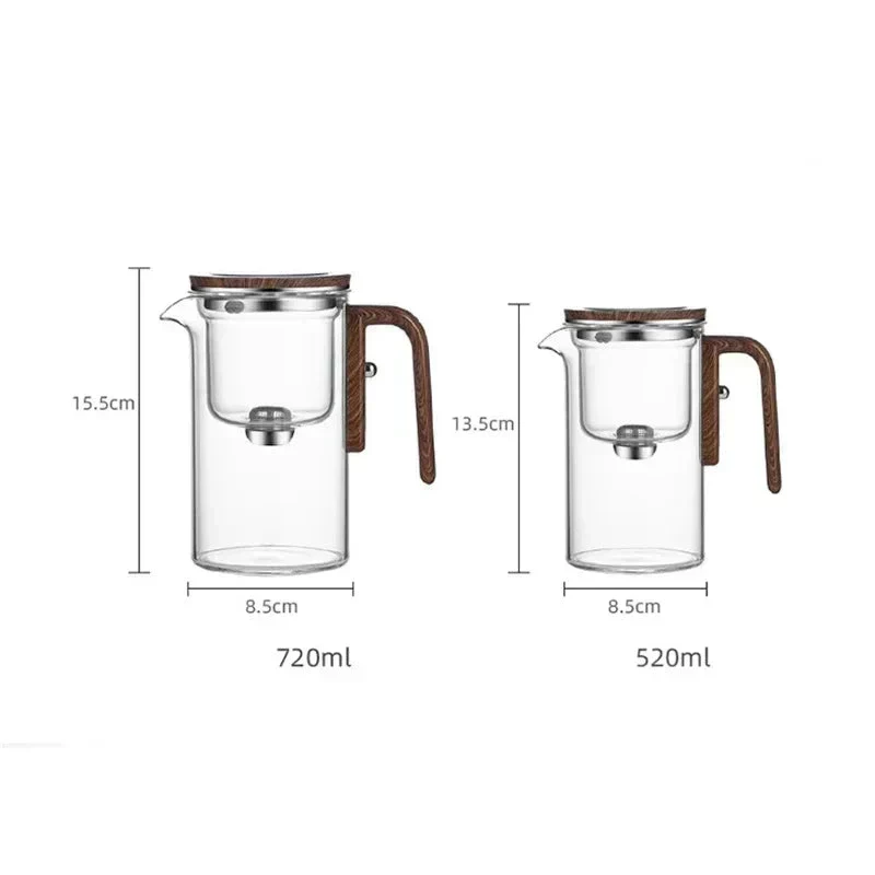 Elegant glas tepotte med infuser – stilfuld infusion med træhåndtag