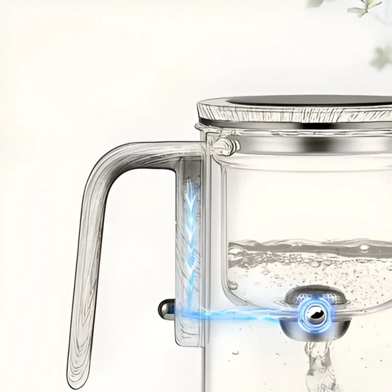 Elegant glas teekande med si - Stilfuldt design til løs te