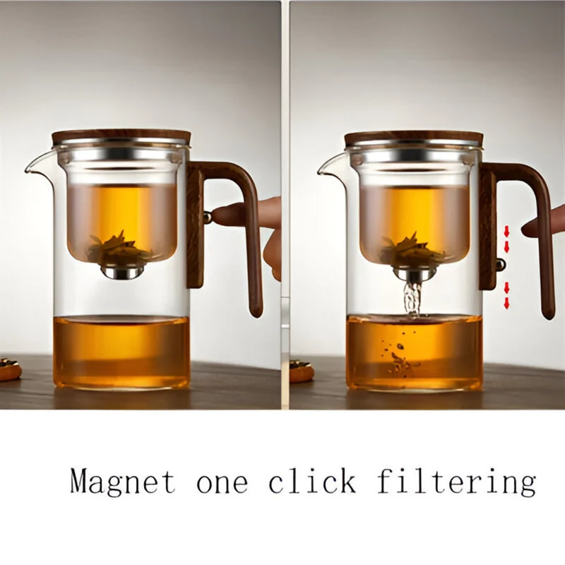 Elegant glas teekande med si - Stilfuldt design til løs te