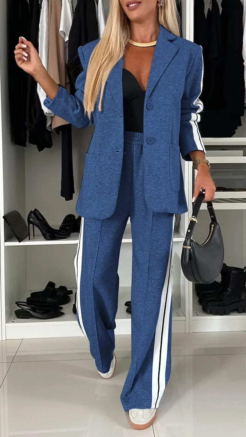 Chic Look med 2-delt Sæt – Blazer og Relaxede Bukser