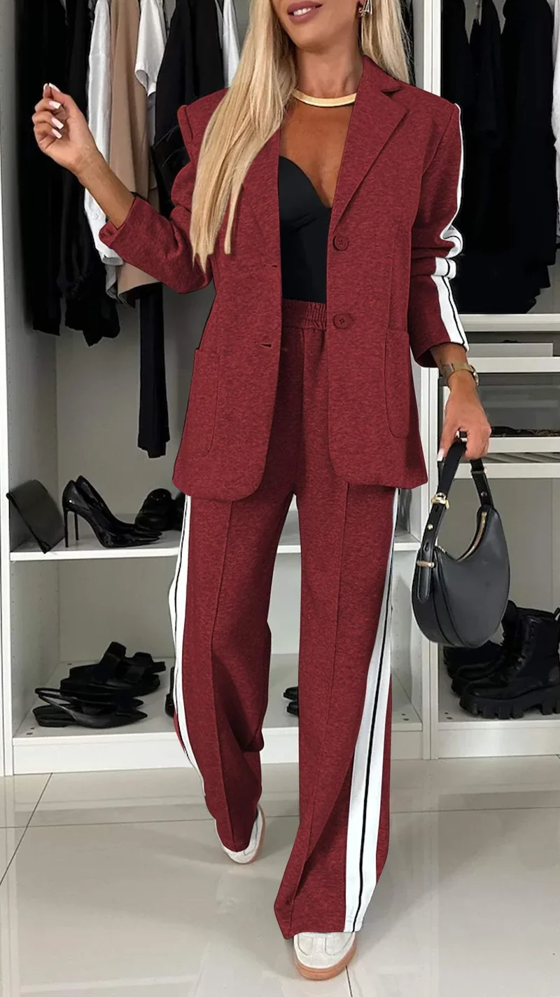 Chic Look med 2-delt Sæt – Blazer og Relaxede Bukser