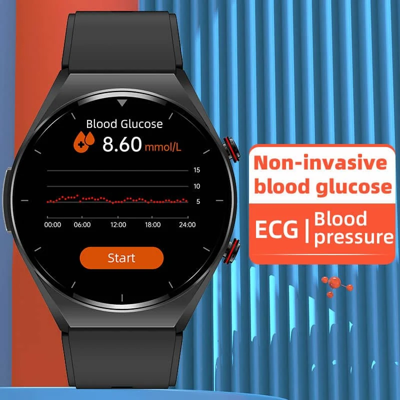 Én-Klik Glukose, Blodtryk, EKG og Pulsvariabilitet - Sundheds Smartwatch