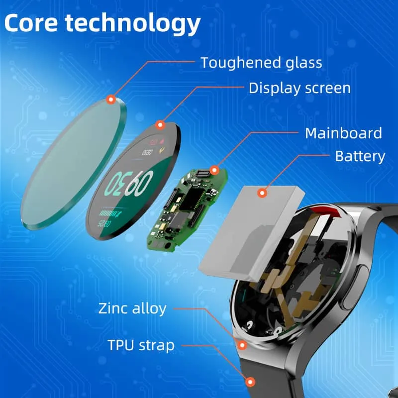 Én-Klik Glukose, Blodtryk, EKG og Pulsvariabilitet - Sundheds Smartwatch