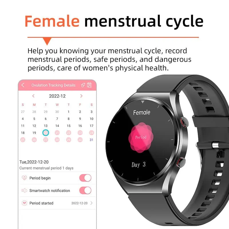 Én-Klik Glukose, Blodtryk, EKG og Pulsvariabilitet - Sundheds Smartwatch