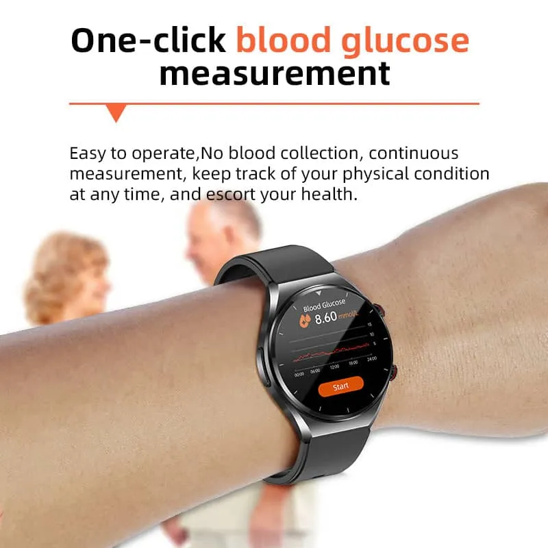 Én-Klik Glukose, Blodtryk, EKG og Pulsvariabilitet - Sundheds Smartwatch