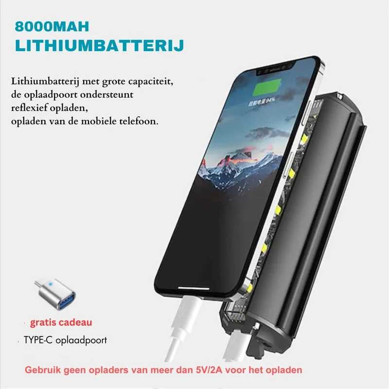 Cykellygte - 1400 Lumen | Vandafvisende | USB Genopladelig