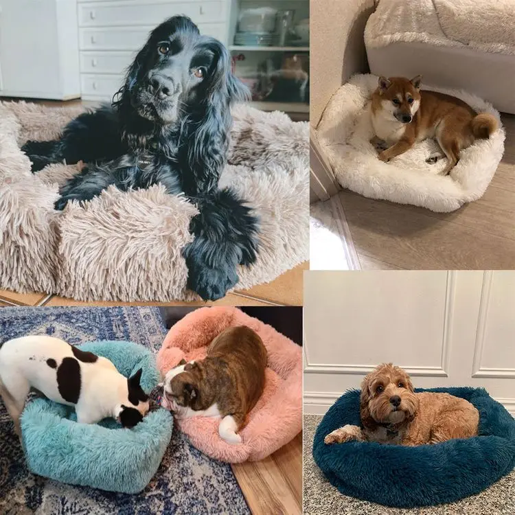Læg til rette: Lang pels seng til hunde og katte - Vaskbar hundesofa