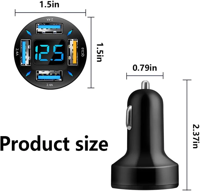 66W Hurtig Oplader til Bil med USB PD og QC 3.0 – Universal 12-24V