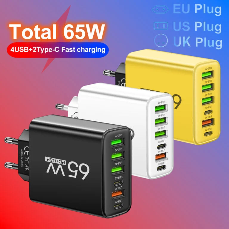 Multi USB Oplader - Hurtig og Sikker til Hjemmet og på Farten
