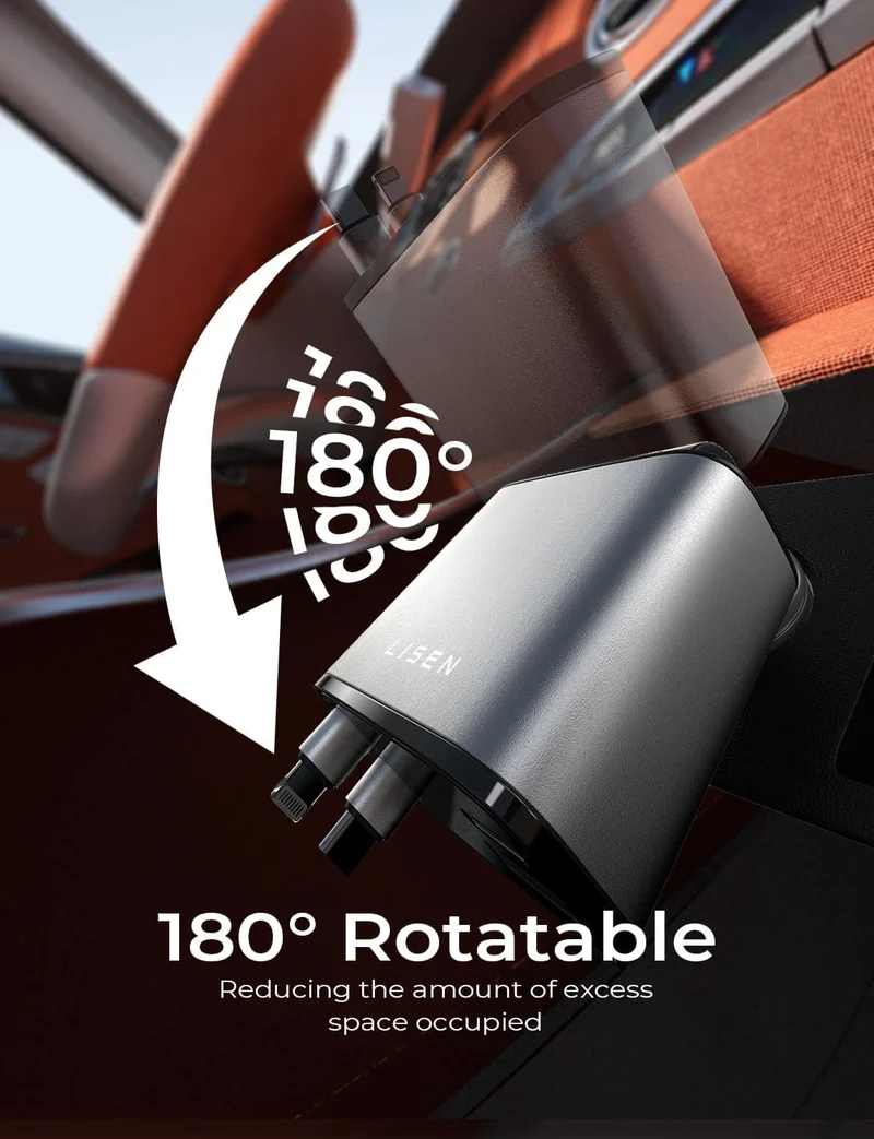 USB C Biloplader 69W med Foldbart Design