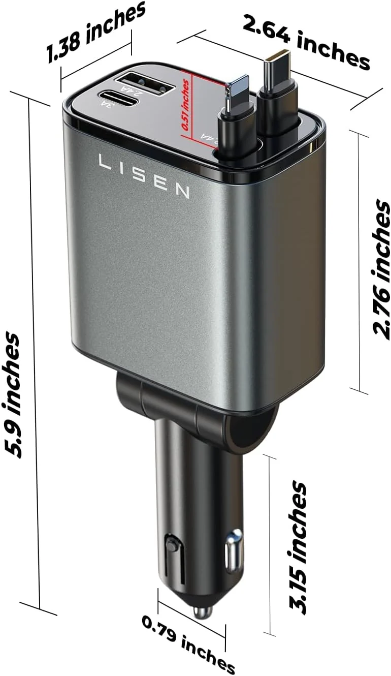 USB C Biloplader 69W med Foldbart Design