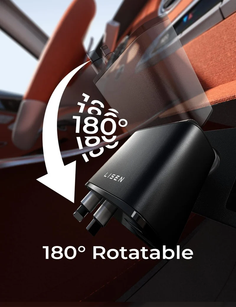 USB C Biloplader 69W med Foldbart Design