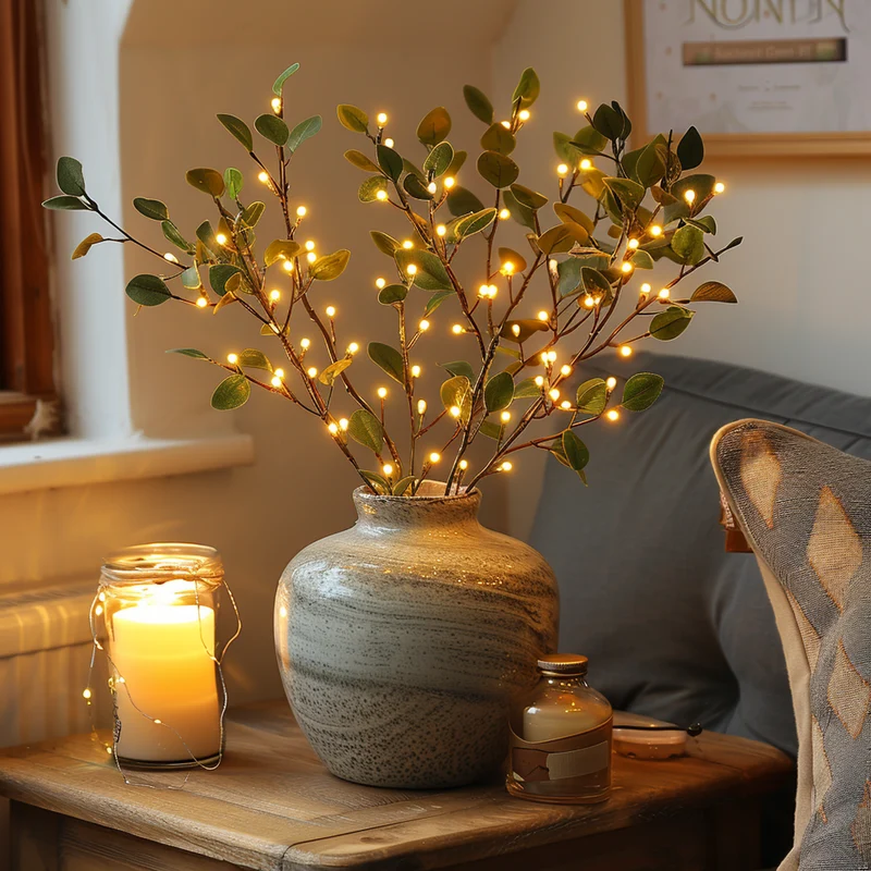 LED Lyskæde med Olivengren Design