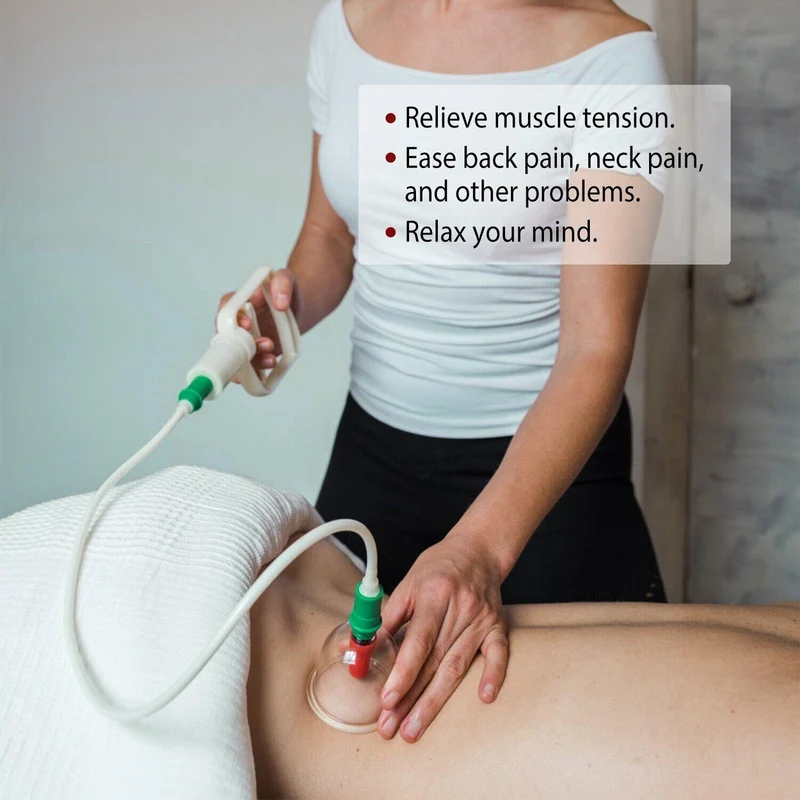 32 Deles Sæt til Massage og Akupunktur med Sugeterapi