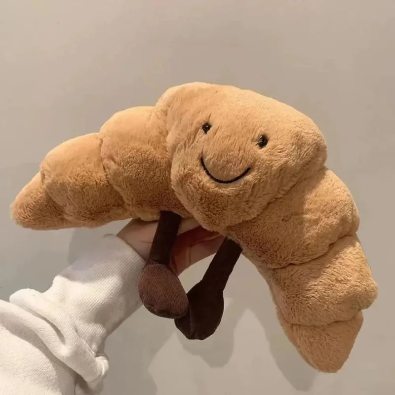13 Tommer Lysbrun Smilende Croissant Krammepude