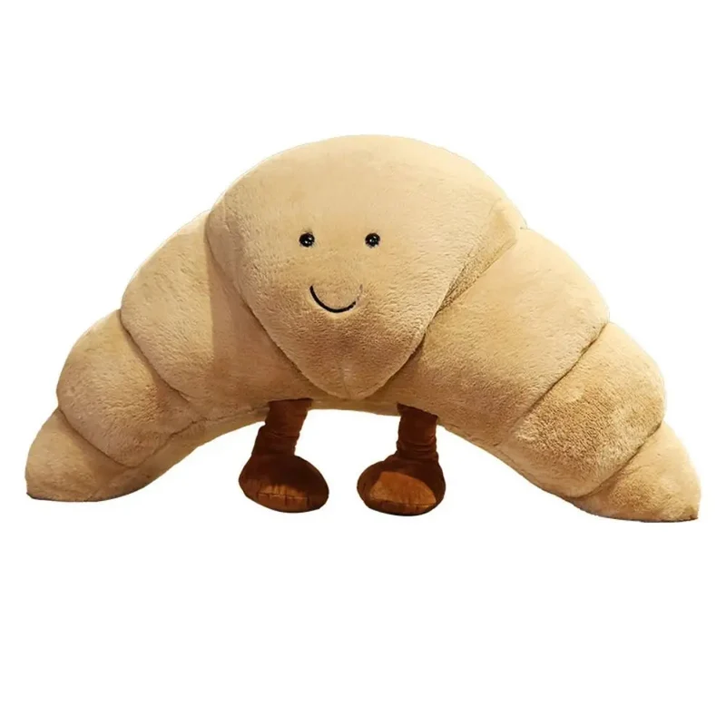 13 Tommer Lysbrun Smilende Croissant Krammepude