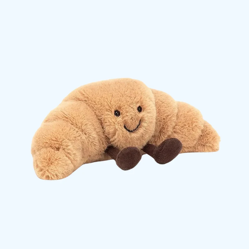 13 Tommer Lysbrun Smilende Croissant Krammepude