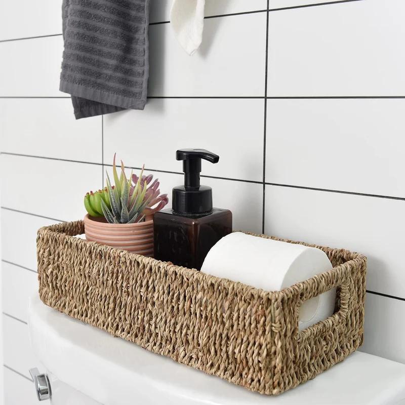 Håndlavet kurv i søgræs – Perfekt til badeværelset og toilettet