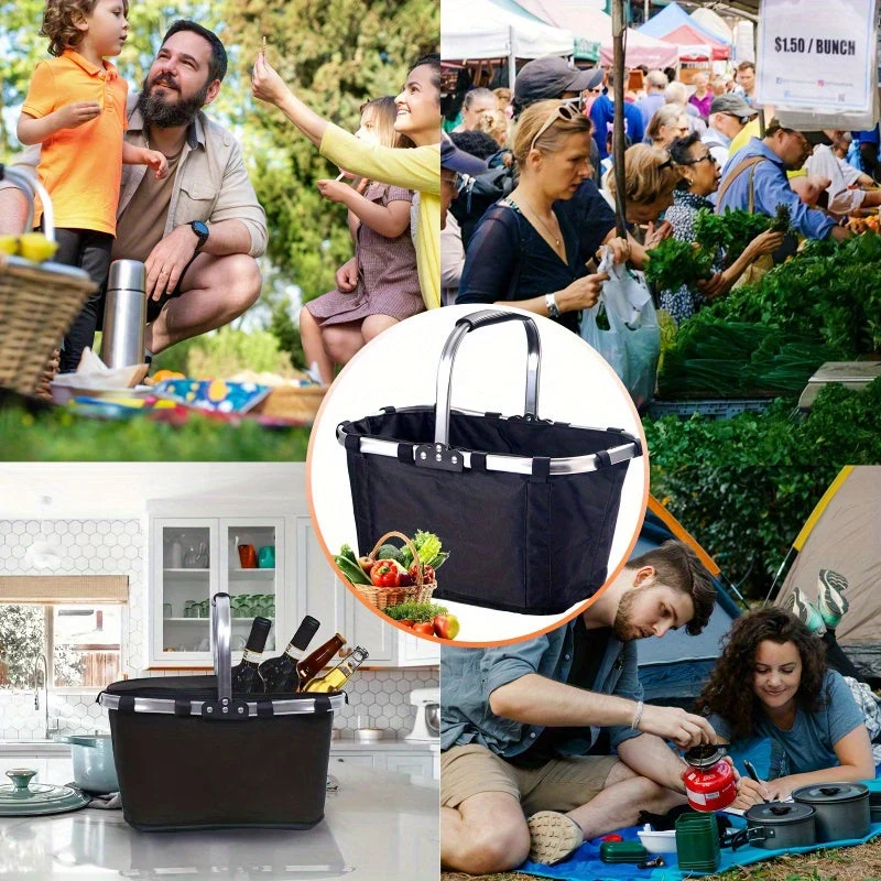 Isoleret sammenklappelig picnictaske – rummelig og holdbar til sommerudflugter
