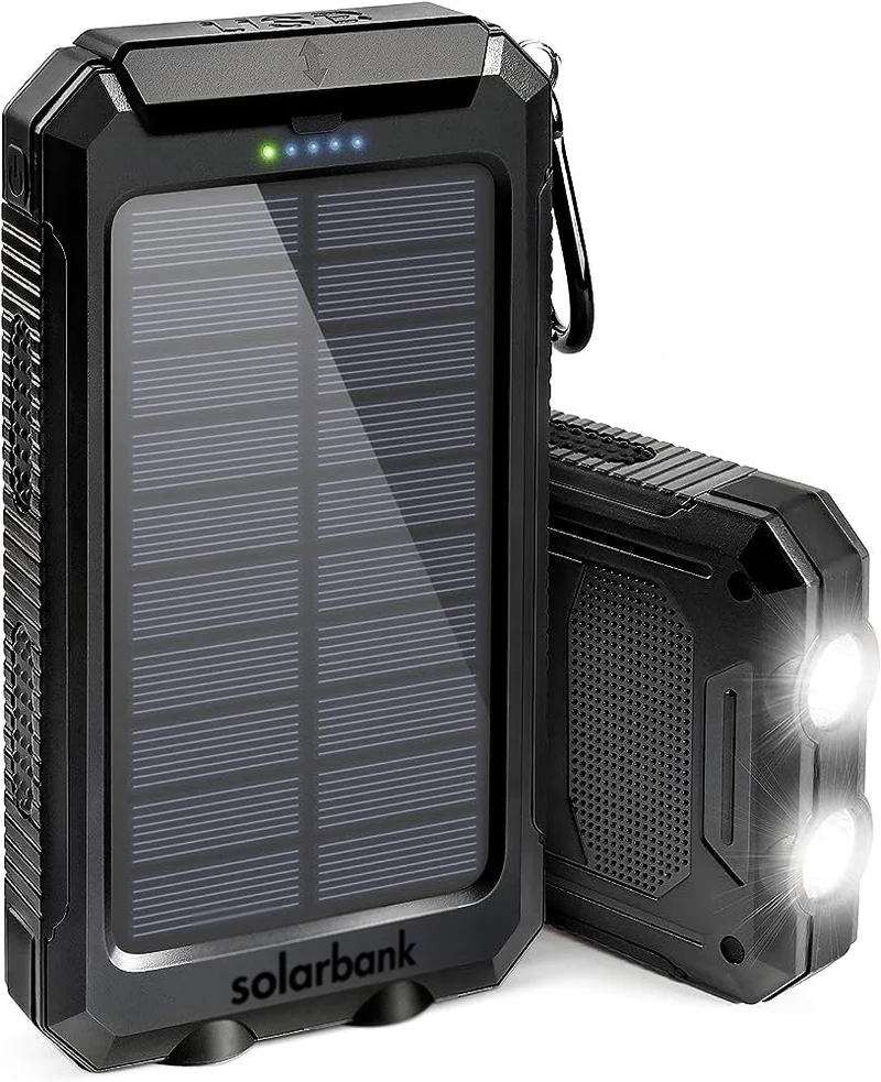 Solcelledrevet Powerbank – Bærbar Batteri med Høj Kapacitet til Aktive Livsstile