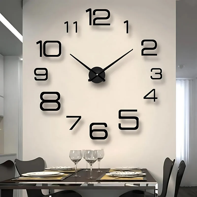 Moderne Sort Vægur - Stort Design