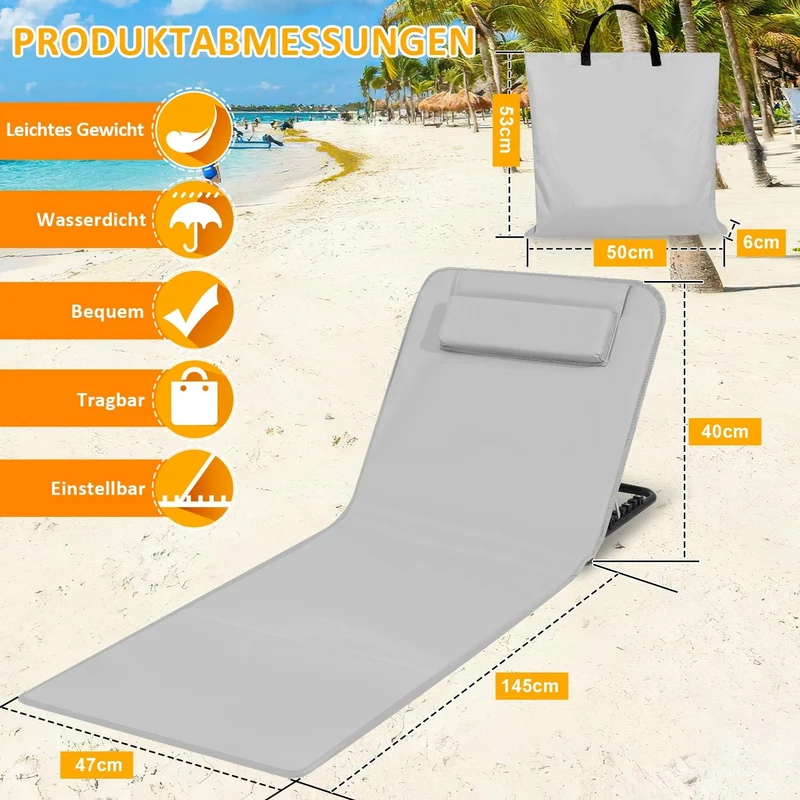 BreezyLounger Sammenfoldelig Strandstol – Komfort Under Åben Himmel