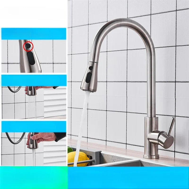Fleksibel Køkkenarmatur med Elegant Nickel Finish