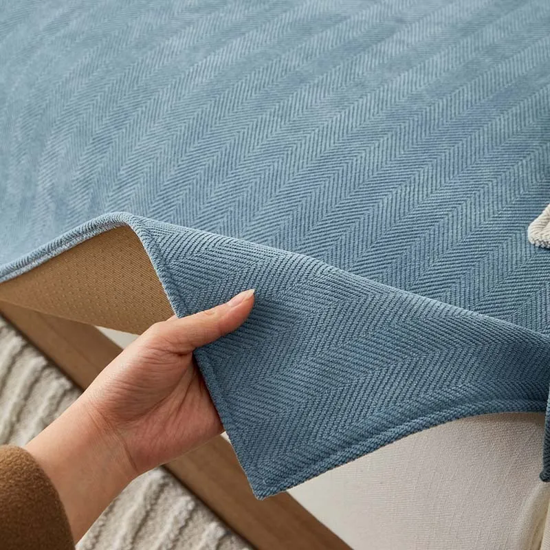 Elegant Sofa Beskyttelse i Chenille med Fiskebensmønster