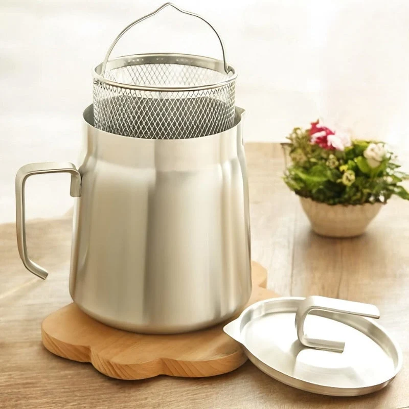 Smartfry – Opbevaringsbeholder til olien i rustfrit stål med filter og låg
