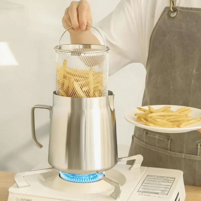 Smartfry – Opbevaringsbeholder til olien i rustfrit stål med filter og låg