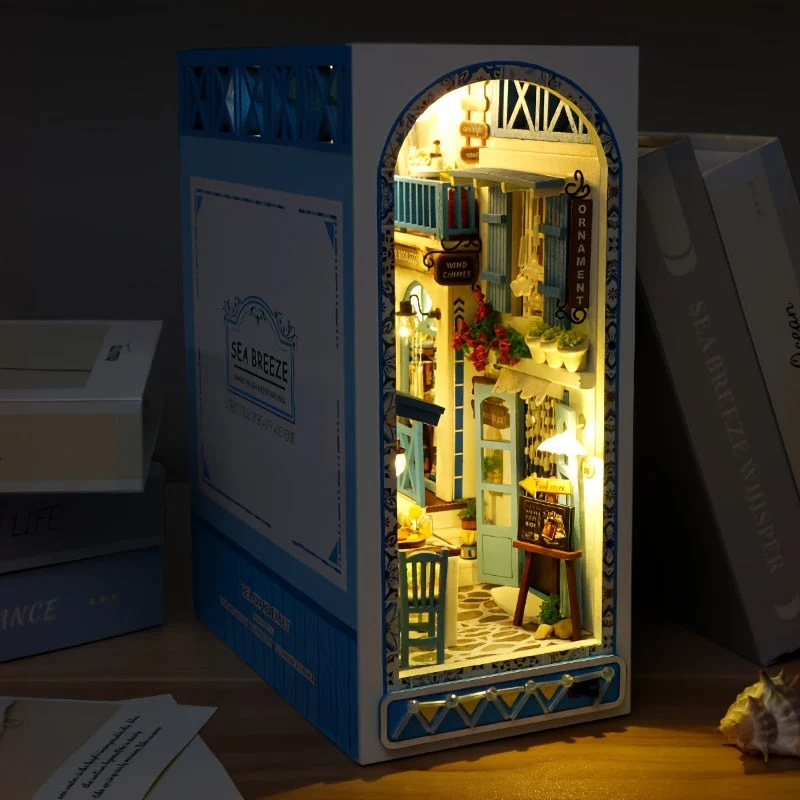 DIY 3D Træpuzzle – Miniature Hus med Maritim Tema
