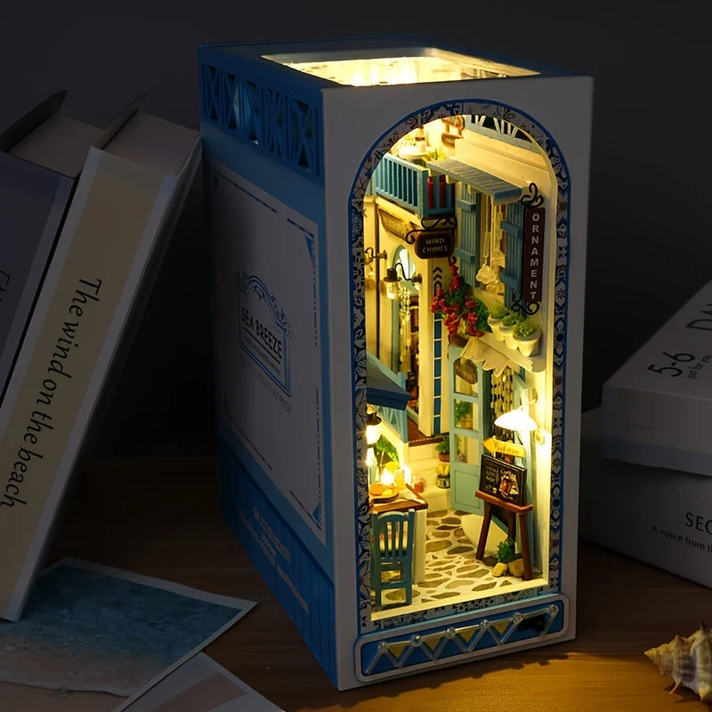 DIY 3D Træpuzzle – Miniature Hus med Maritim Tema