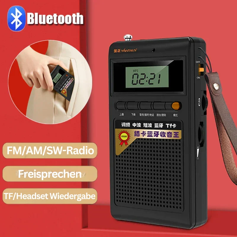 Kompakt Bluetooth Radio og MP3 Afspiller - Lydbølger Mini